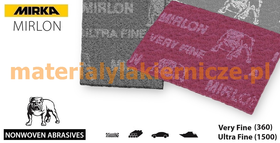 MIRKA MIRLON P1500 WŁÓKNINA ŚCIERNA ULTRA FINE 150mm x 10m SZARA ROLKA
